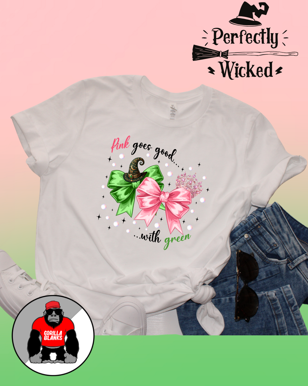 Ready to Press Transfer- Movies-Wicked -Pink goes good with green