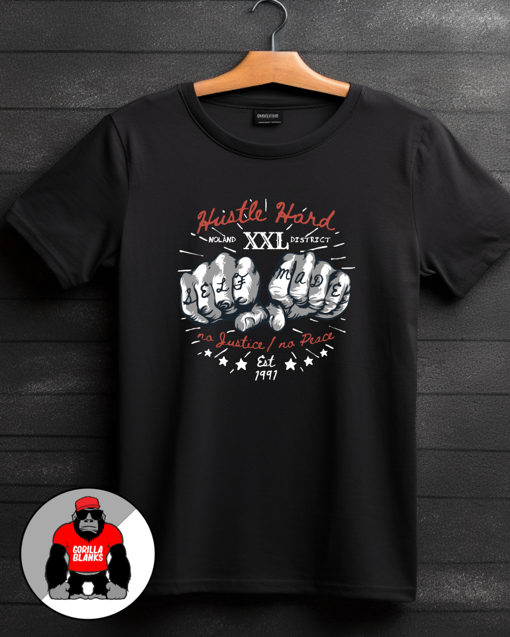 Ready to Press Transfer-Streetwear-Self Made Hustle Hard