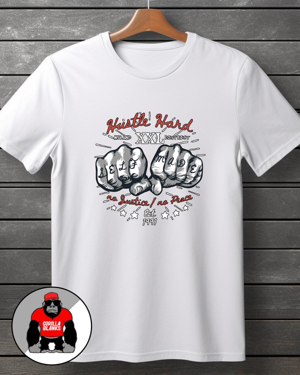 Ready to Press Transfer-Streetwear-Self Made Hustle Hard