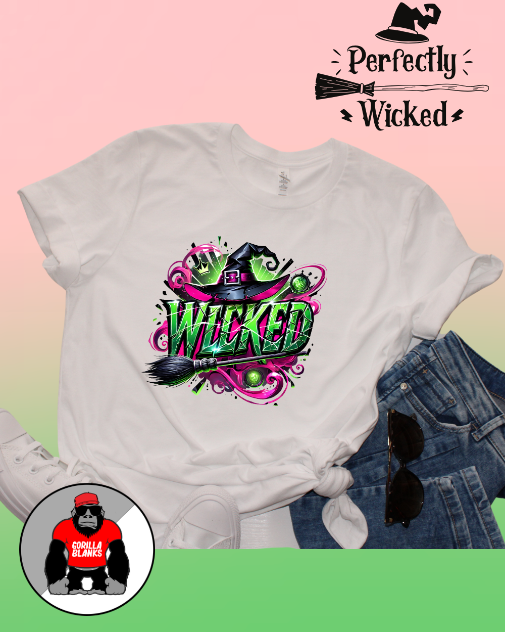 Ready to Press Transfer- Movies-Wicked -Green Wicked with Hat