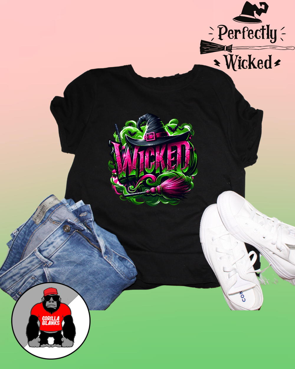 Ready to Press Transfer- Movies-Wicked -Pink Wicked with Hat