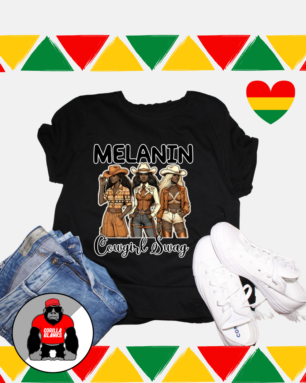 Ready to Press Transfer-Black History -Melanin Cowgirl Swag Pose