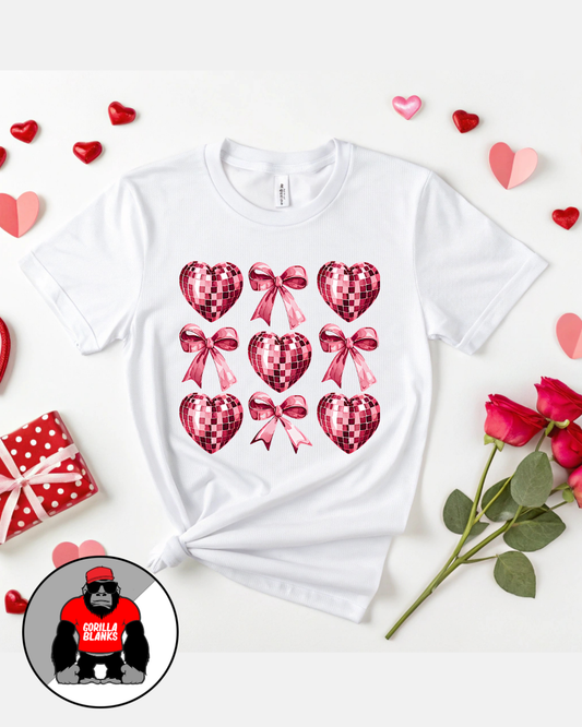 Ready to Press Transfer-Valentines- Coquette Mosaic Bow and Heart