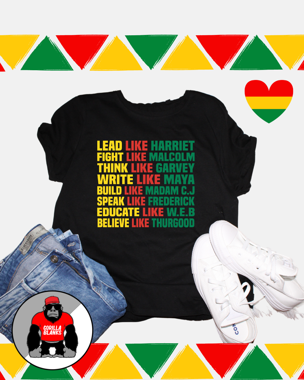 Ready to Press Transfer-Black History-Lead Like- Red, green, gold