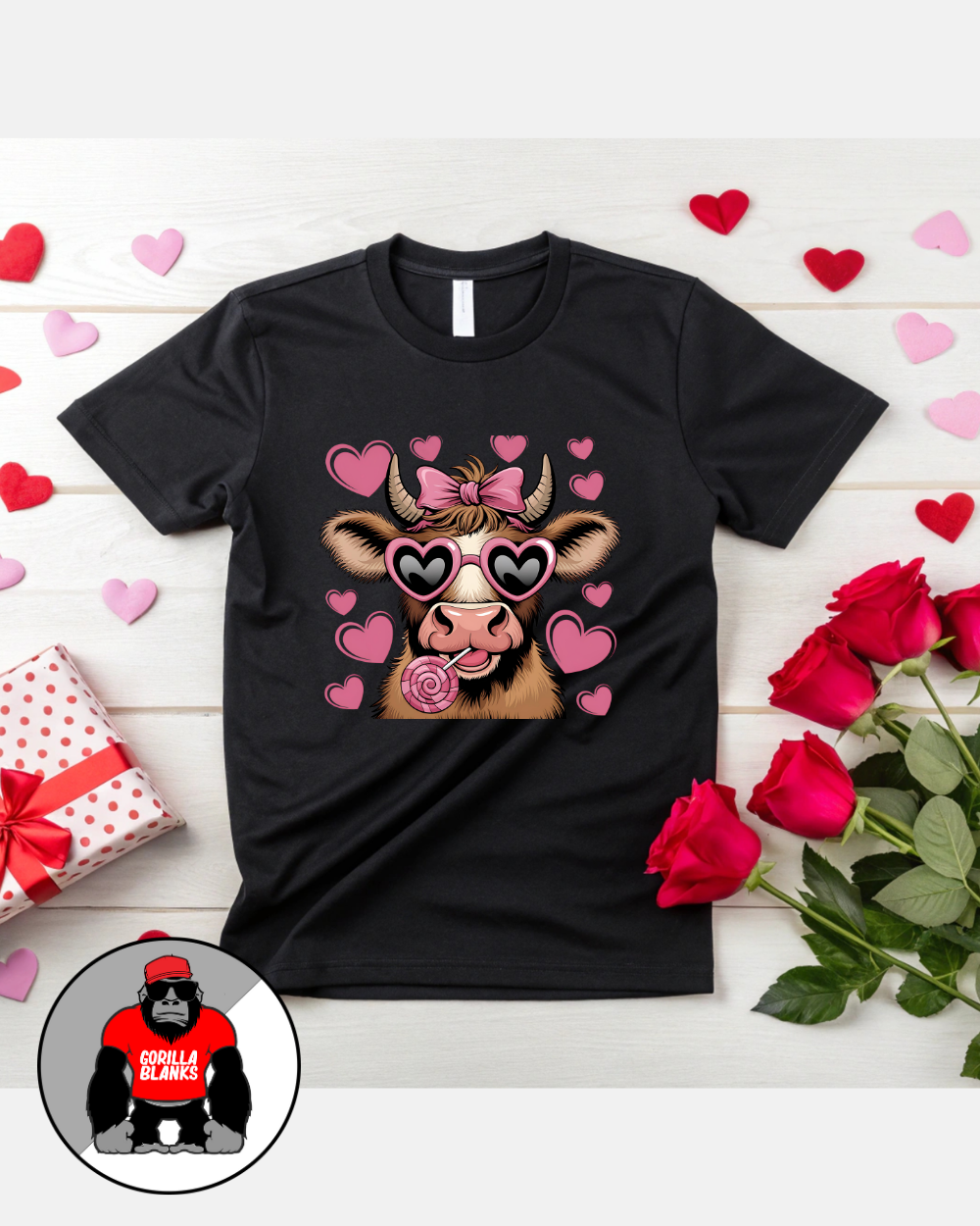 Ready to Press Transfer-Valentines- Heart Cow